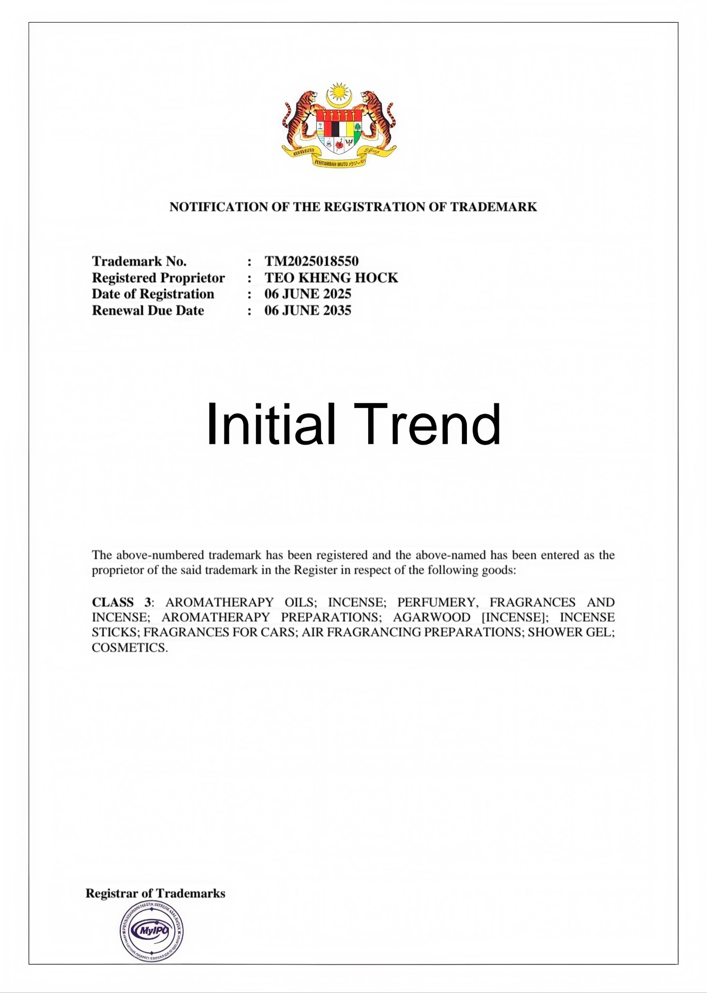 Trademark Certificate