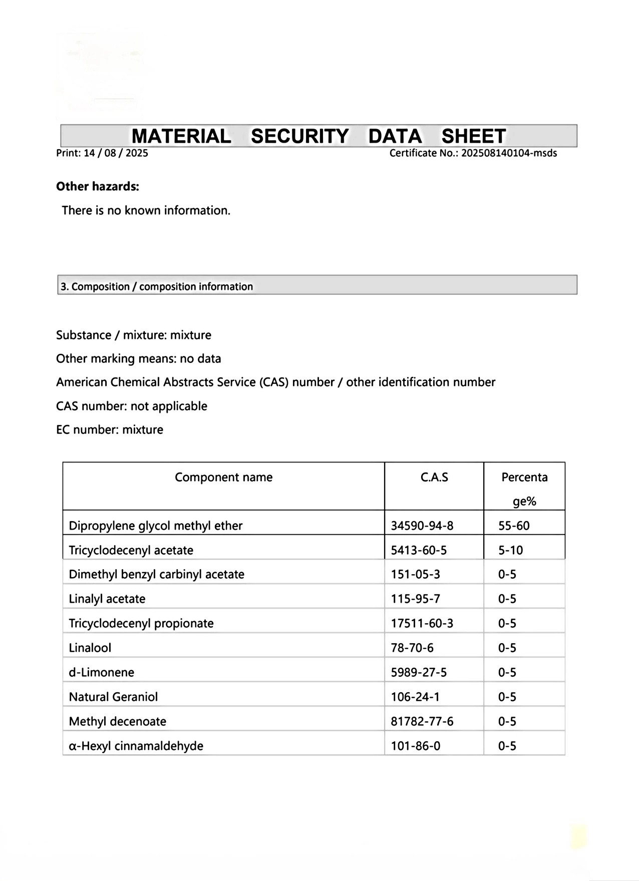 MSDS